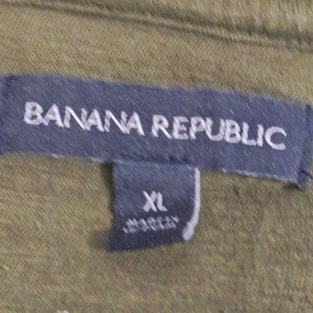 Banana Republic Mens Hoodie XL Olive Green Sherpa Fleece Sweatshirt Outdoor Cozy